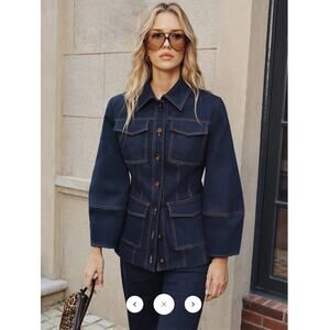 Commense Contrast Stitch Denim Jacket Sz S